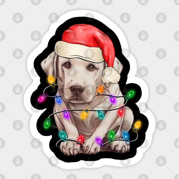 Funny Basset Hound Christmas Santa Hat Animals Xmas Light Sticker by luxembourgertreatable